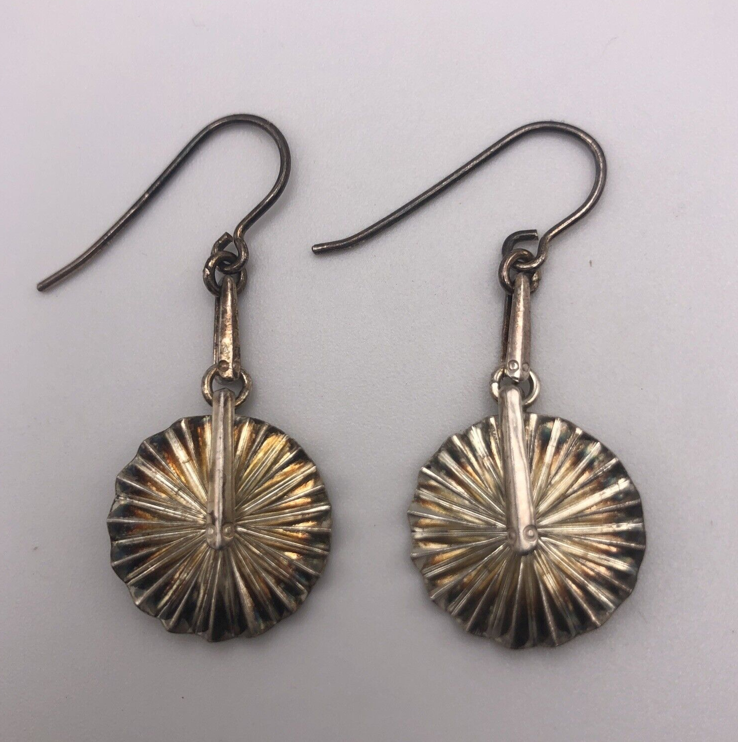 ☆ENGBROX☆ starlike earring EBEA24037 Vtg 925 Sterling Silver BJ Starburst Spike Drop Earrings