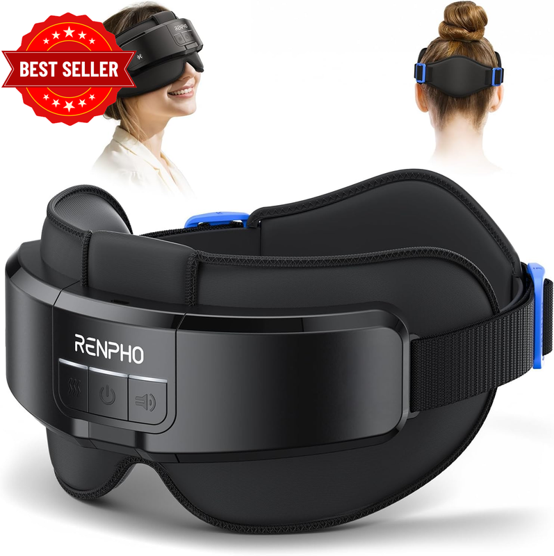 Eyeris Masc Head and Eye Massager, Electric Heated Eye Mask