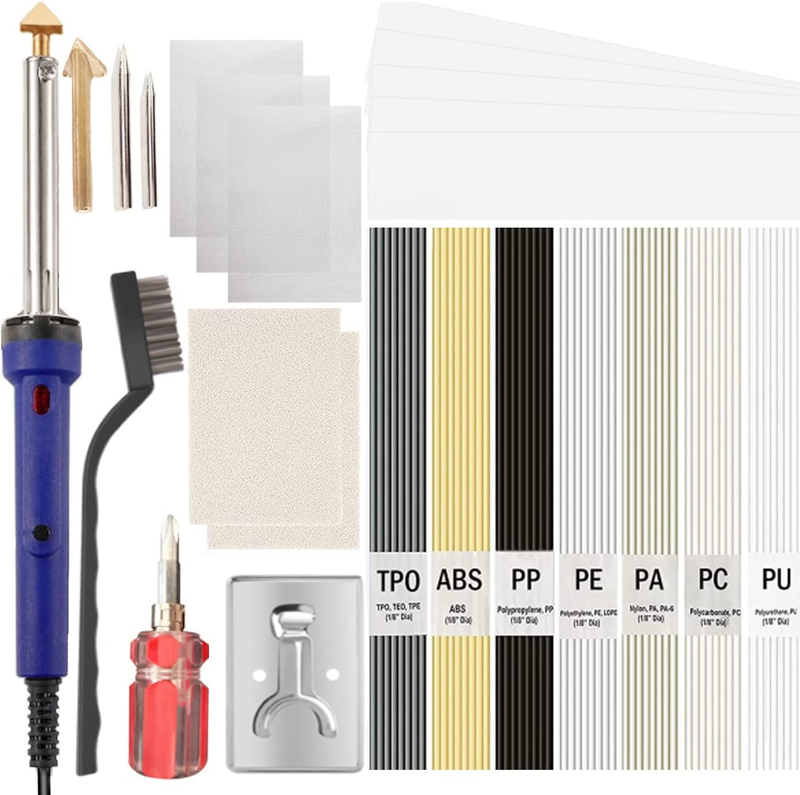 100W Plastic Welding Kit, Plastic Welder Soldering Iron Kit with 56Pcs Rods, Pro