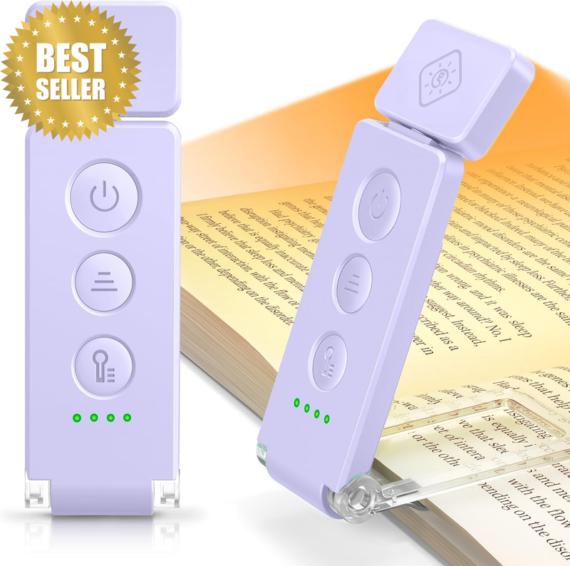 12 LED Rechargeable Book Light, Clip-On Reading Lamp | 5 Colours & 5 Brightness