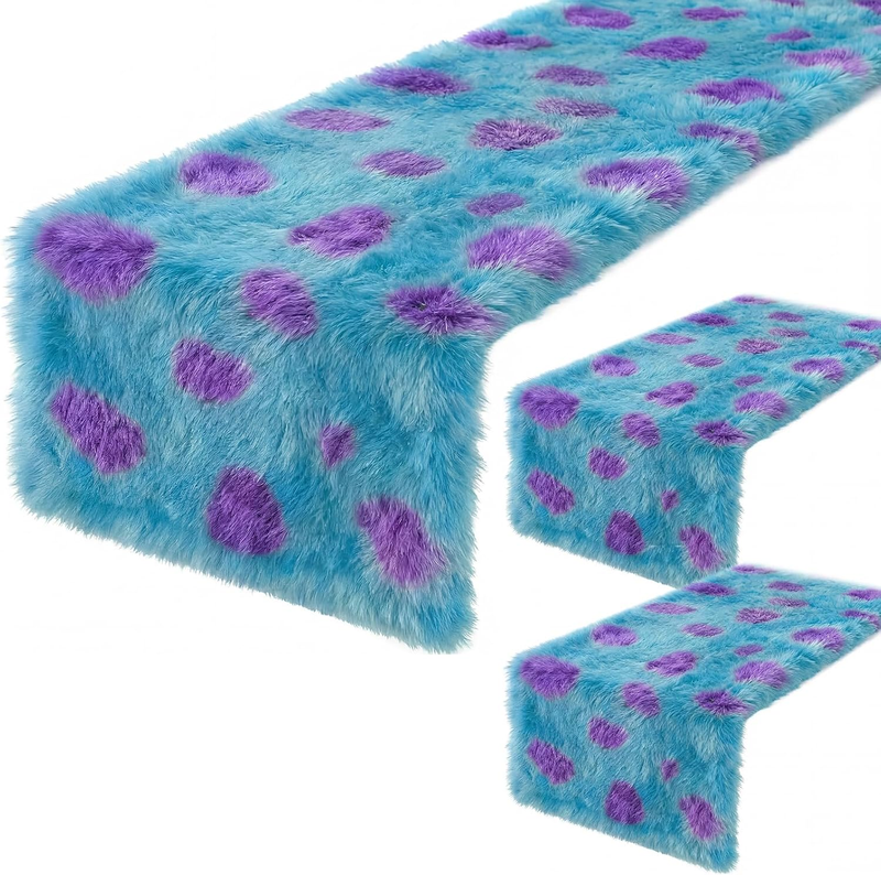 2 Pcs Monster Party Table Runner Furry Monster Design Runner