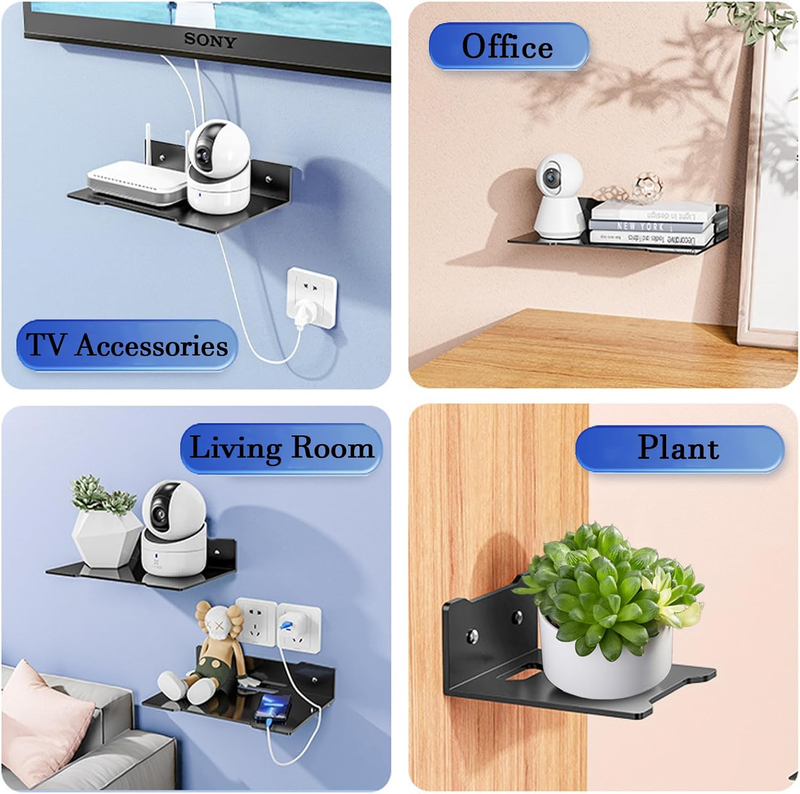 Invisible Floating Bookshelves Wall Mounted, Heavy-Duty Book Organizers, Metal