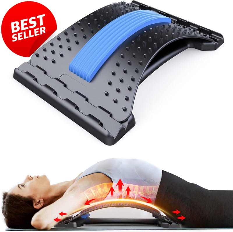 Adjustable Back Stretcher Lumbar Pain Relief Spine Decompression Massager - US