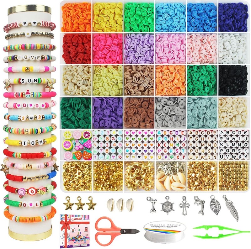 Redtwo 6800 pcs Clay Beads Bracelet Making Kit, Friendship Bracelet