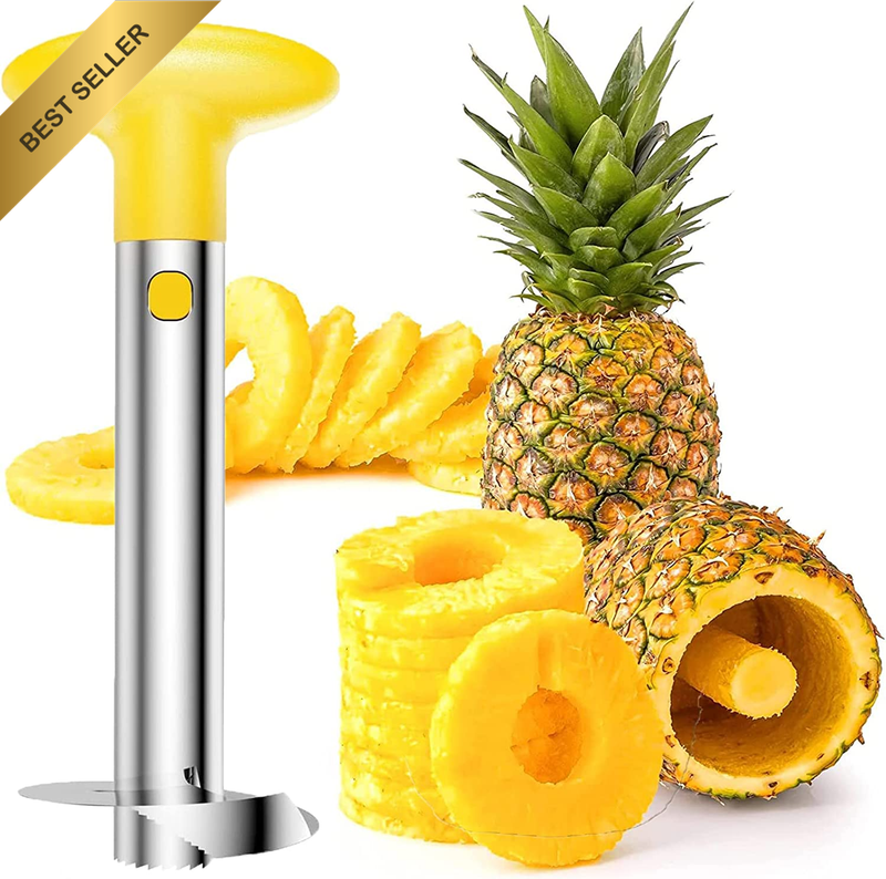 Upgraded Stainless Steel Pineapple Peeler Corer Slicer Cutter Handheld Tool Yell