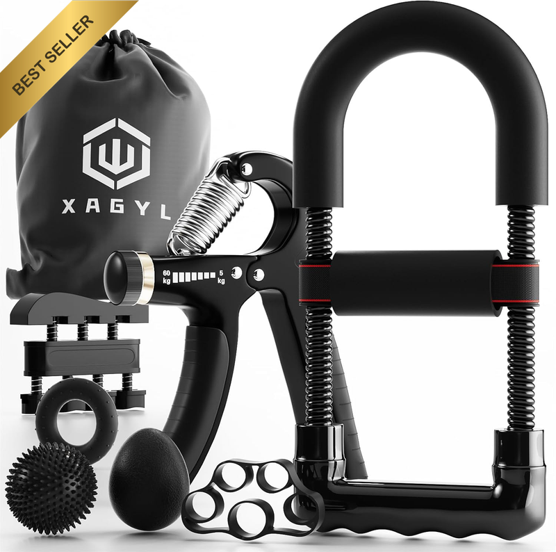 Hand Grip Strengthener Kit with Wrist Trainer Adjustable Stress Relief Balls Exe