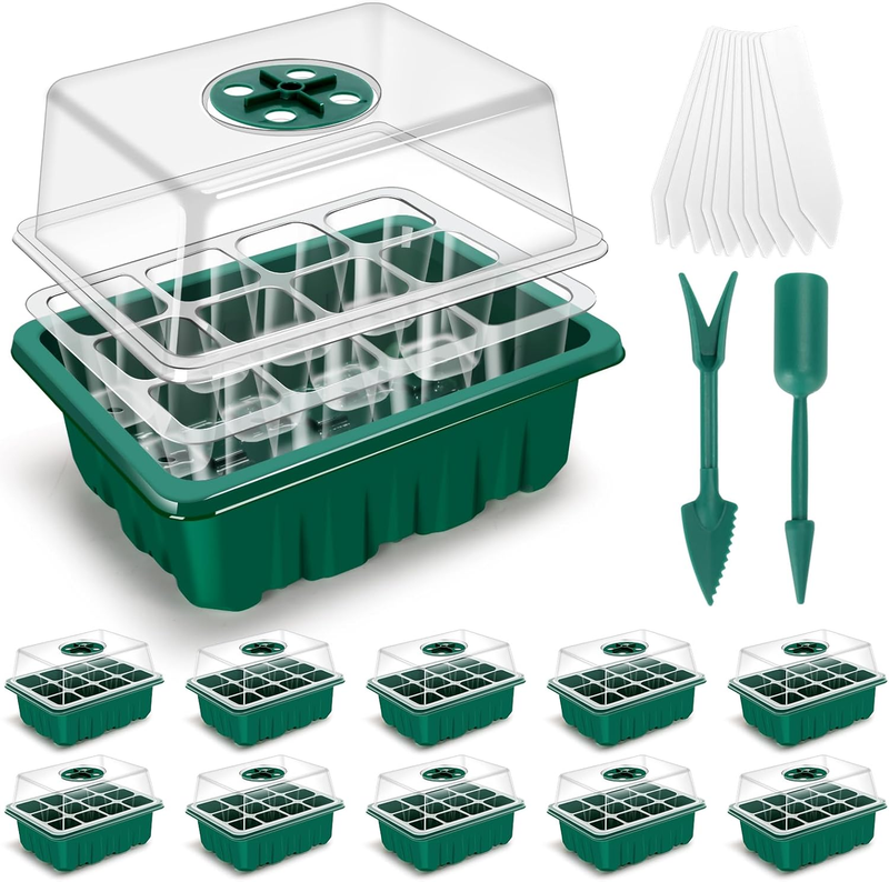 3Rd Gen Seed Starter Tray, 10 Packs Seed Starter Kit (120 Total Cells), Upgraded