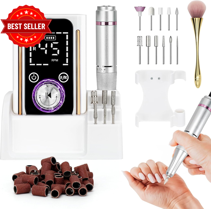 Portable Electric Nail Drill Machine 45000RPM Professional Electric Nail File Ki