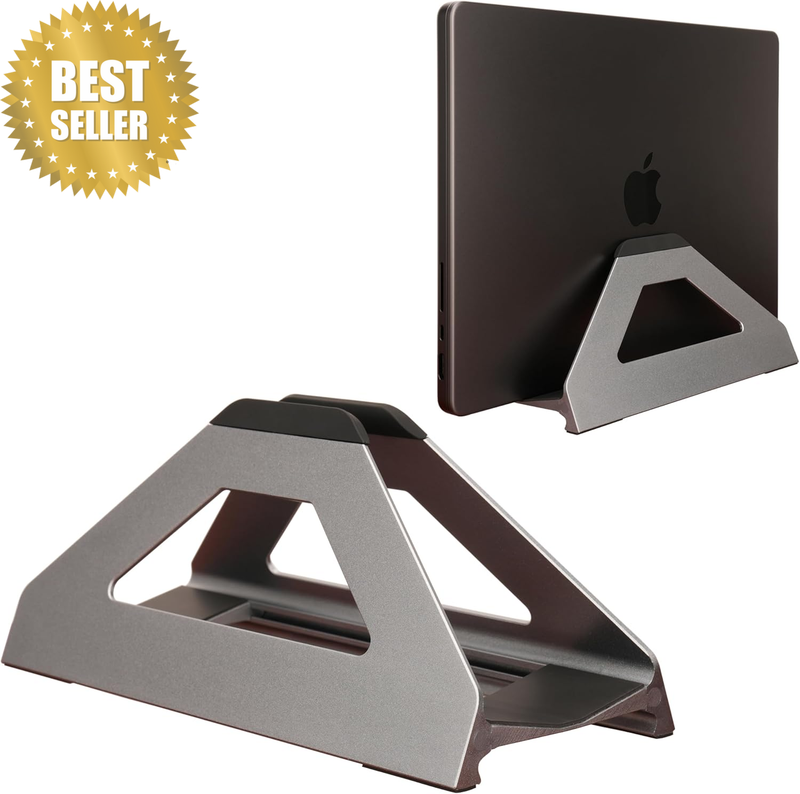 Vertical Laptop Stand, Space Saving Holder for Macbook with Tool-Free Width Adju