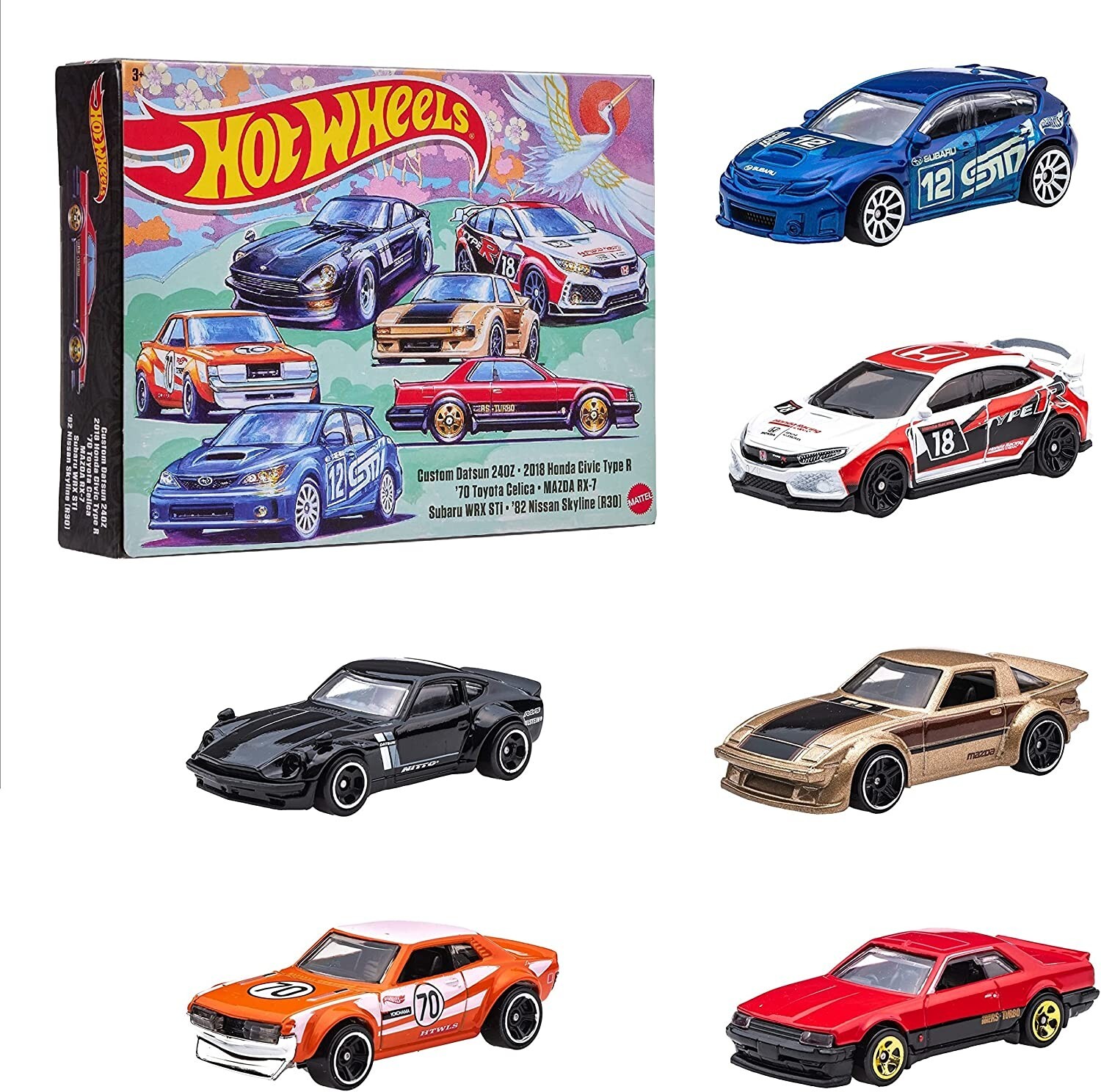 Hot Wheels Japanese Car Culture 6-Pack Datsun /Honda /Toyota