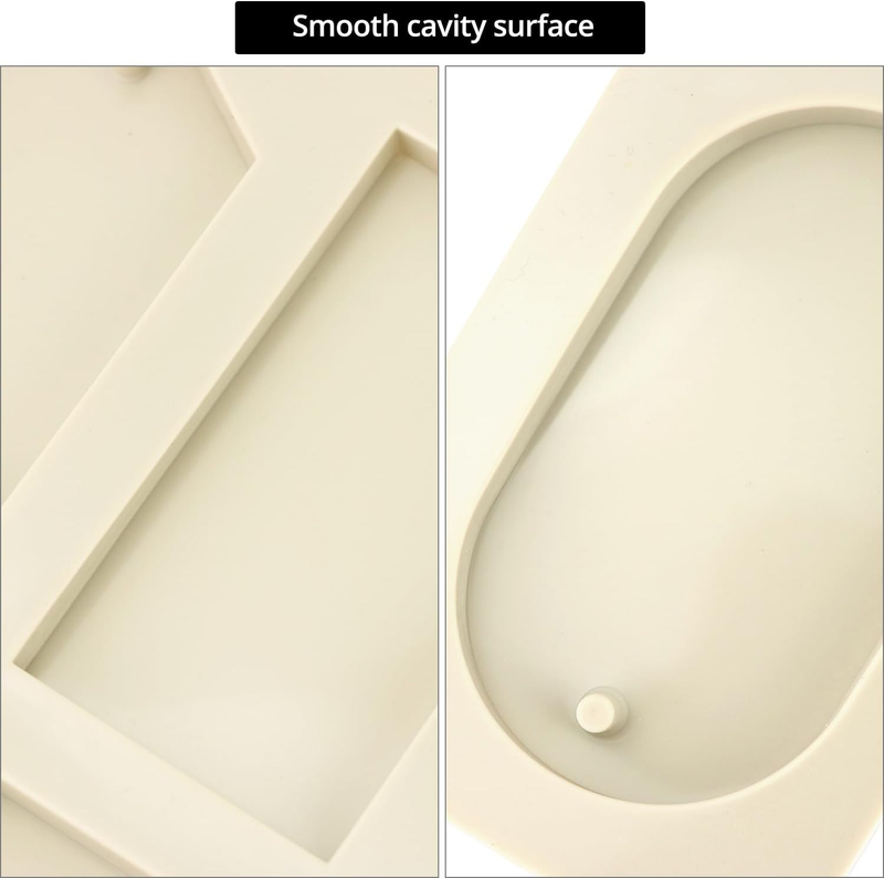 Wax Silicone Molds Rectangle, 2 Pcs, Durable Epoxy Resin Molds with Hanging Hole