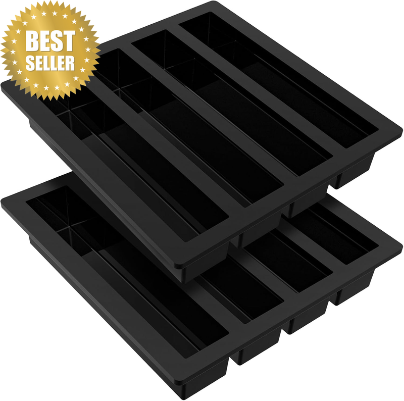 Silicone Ice Cube Trays Butter Mold Set of 2, Easy Release Long Ice Cube Sticks