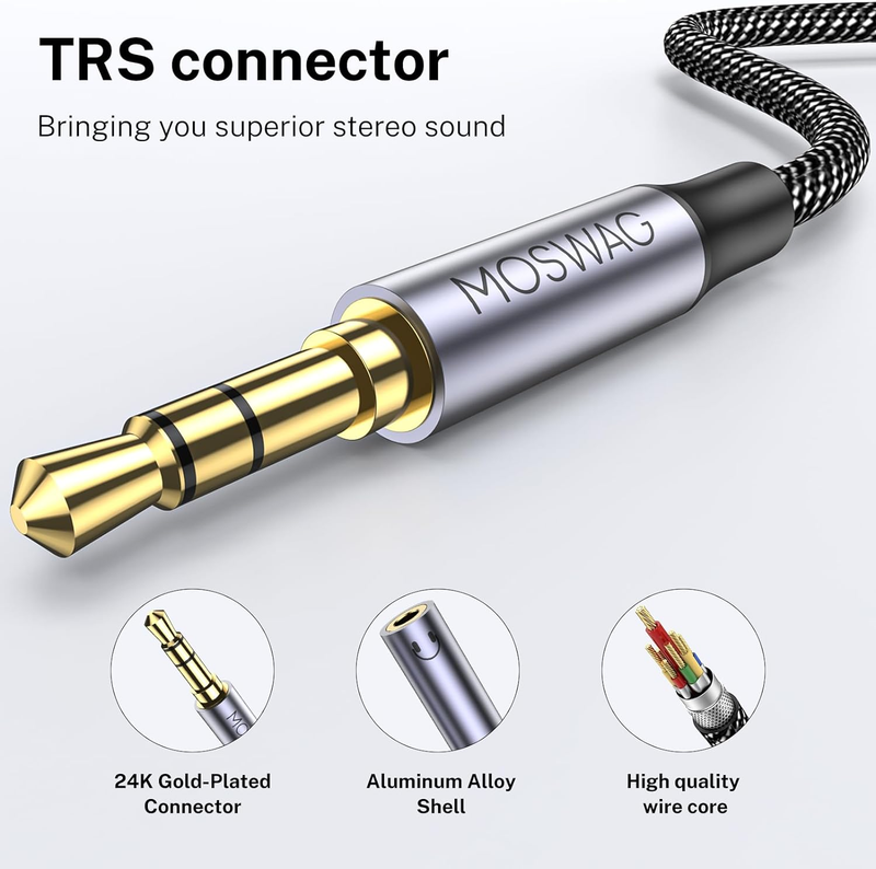 Headphone Splitter 3.5mm Stereo Dual 3.5mm Female Headphone Jack Audio Stereo, Y