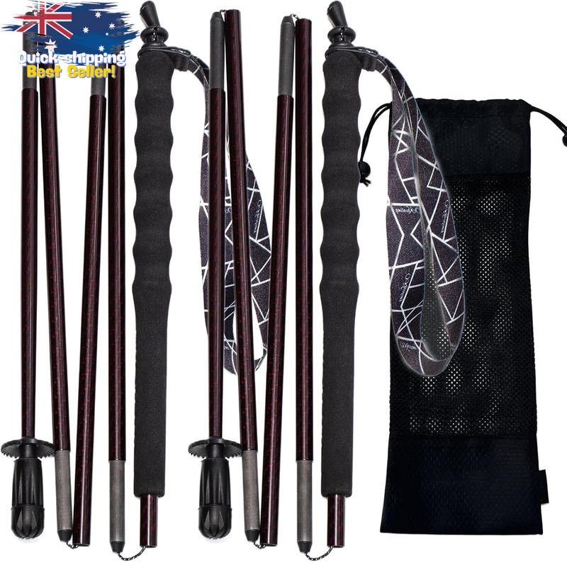 Lightweight Carbon Fiber Folding Trekking Pole 5-Section 110/120/130Cm Hiking