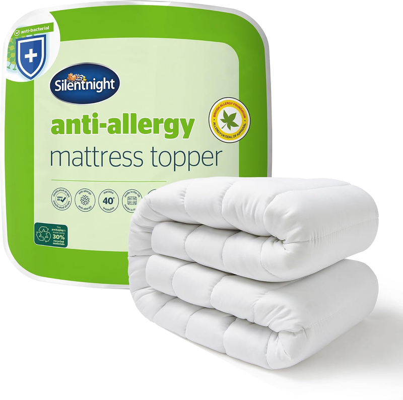 Silentnight Airmax 1000 Mattress Topper 10cm Thick Anti-Allergy Breathable
