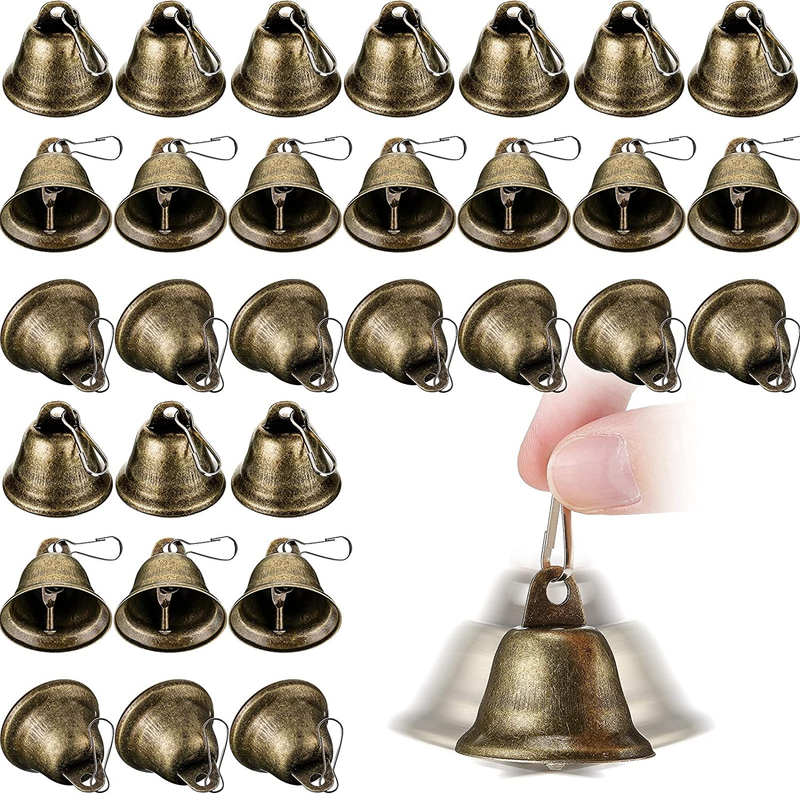 30 Pieces Craft Bells Small Brass Bells for Crafts Vintage B