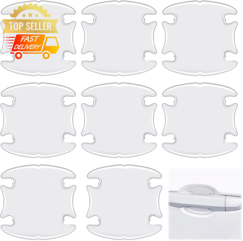 8 Pcs Clear Car Door Handle Protectors - Waterproof Scratch-Resistant Stickers