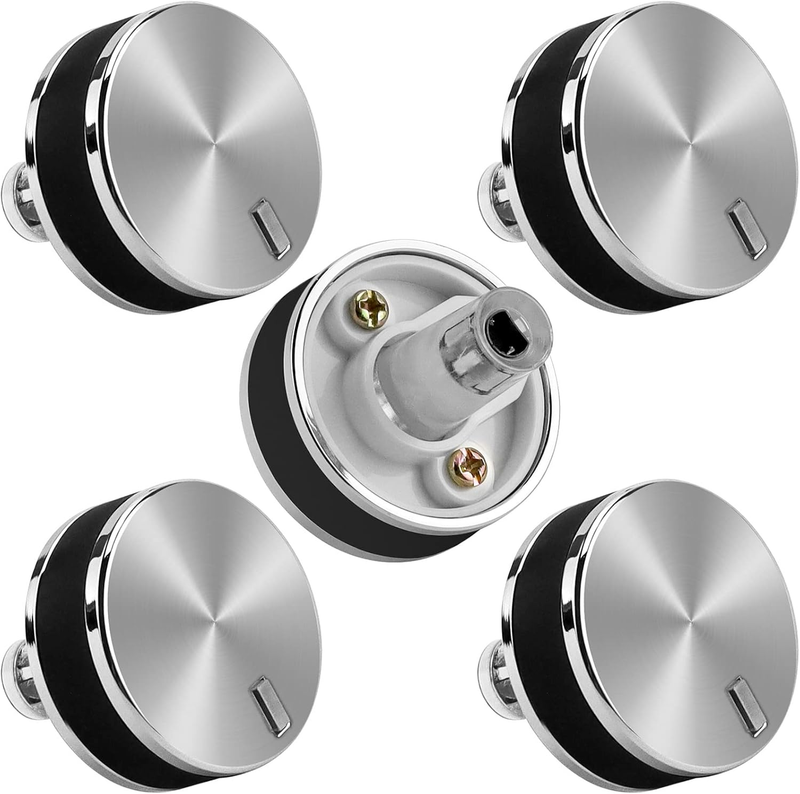 WB03X24360 Knobs Fit for GE Cooktop Knob Range Stainless Steel, 5 PCS Hardware H