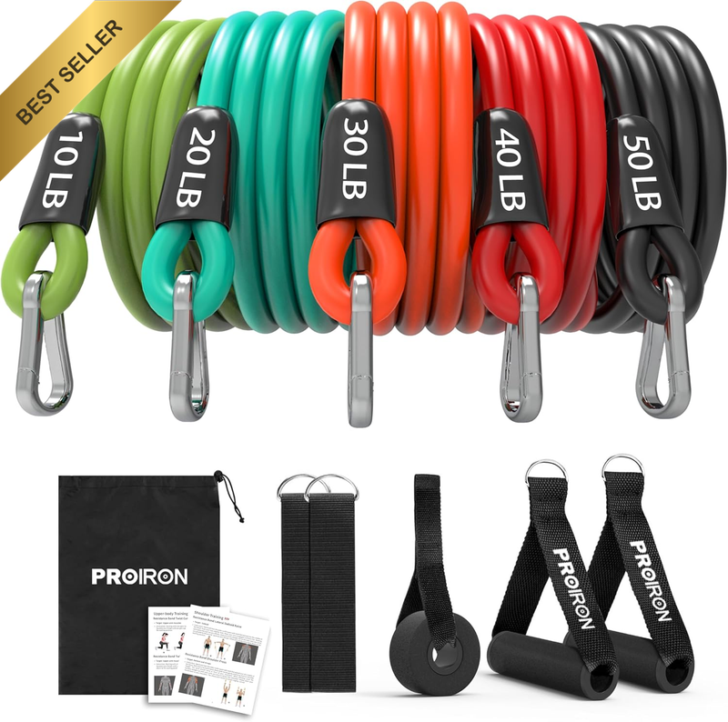 Resistance Bands Set 10/12 Pieces Anti-Snap Resistance Band Exercise with Handle