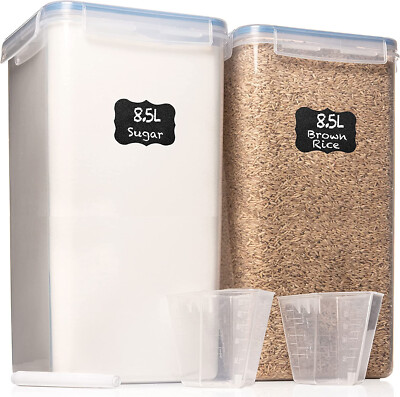 Set of 2 Extra Large 8.5L Food Storage Containers with Airtight Lids Retails $34