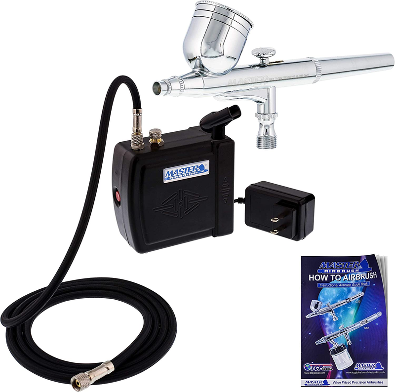 Multi-Purpose Airbrushing System Kit with Portable Mini Air Compressor - Gravity