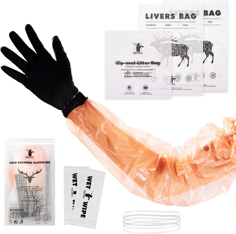 20 Pairs Field Dressing Gloves Set, Full-Shoulder & Wrist-Length Deer Gutting Gloves