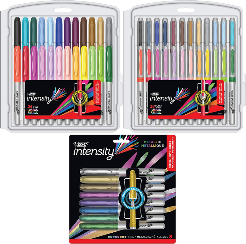 BIC Intensity Permanent Marker Coloring Bundle, Assorted Fin