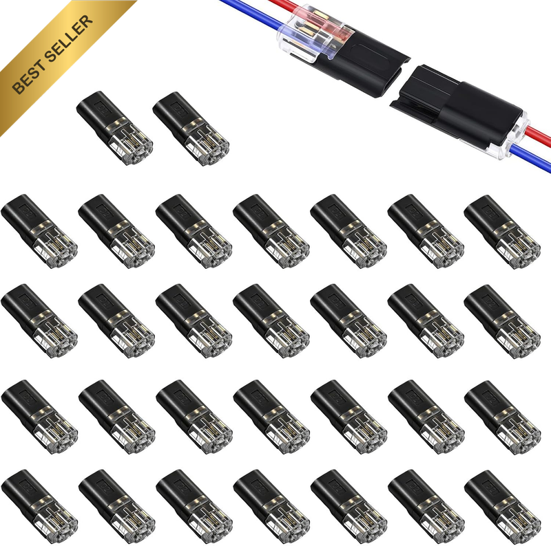 30 Pcs Waterproof Wire Connectors, 12V Quick Disconnect Electrical Connectors, 2