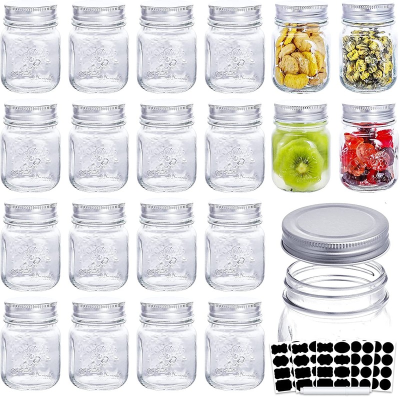 6oz Glass Jars with Lids Spice Jars Small Mason Jars Regular Mouth Mini Canning