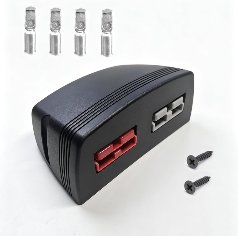 Dual Anderson Plug Surface Mount Housing Kit 50A Red Grey Connectors Power Block