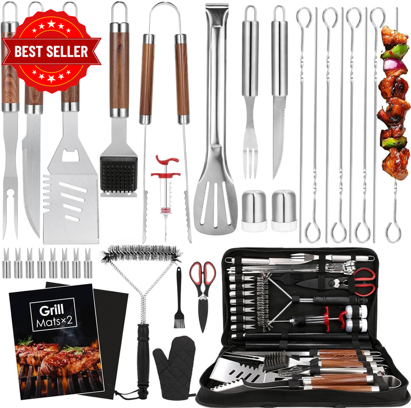 34Pcs Grill Accessories BBQ Grill Tools Set, Heavy Duty Grill Tools for Outdoor