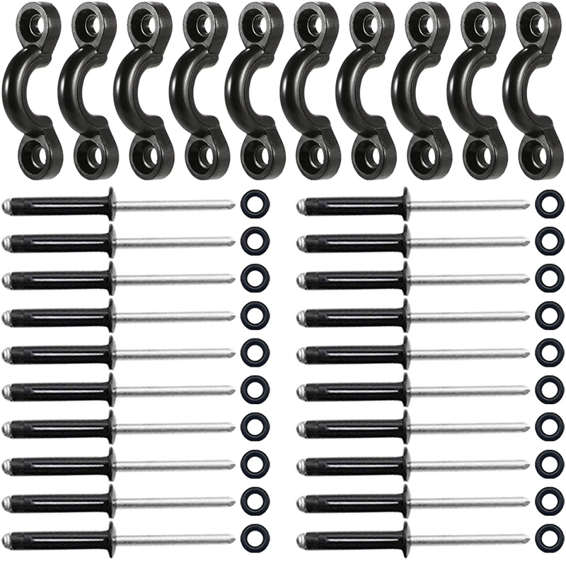 Pad Eyes Kit With 20 Tri-grip Rivet Kit For Kayaks 10 Pcs