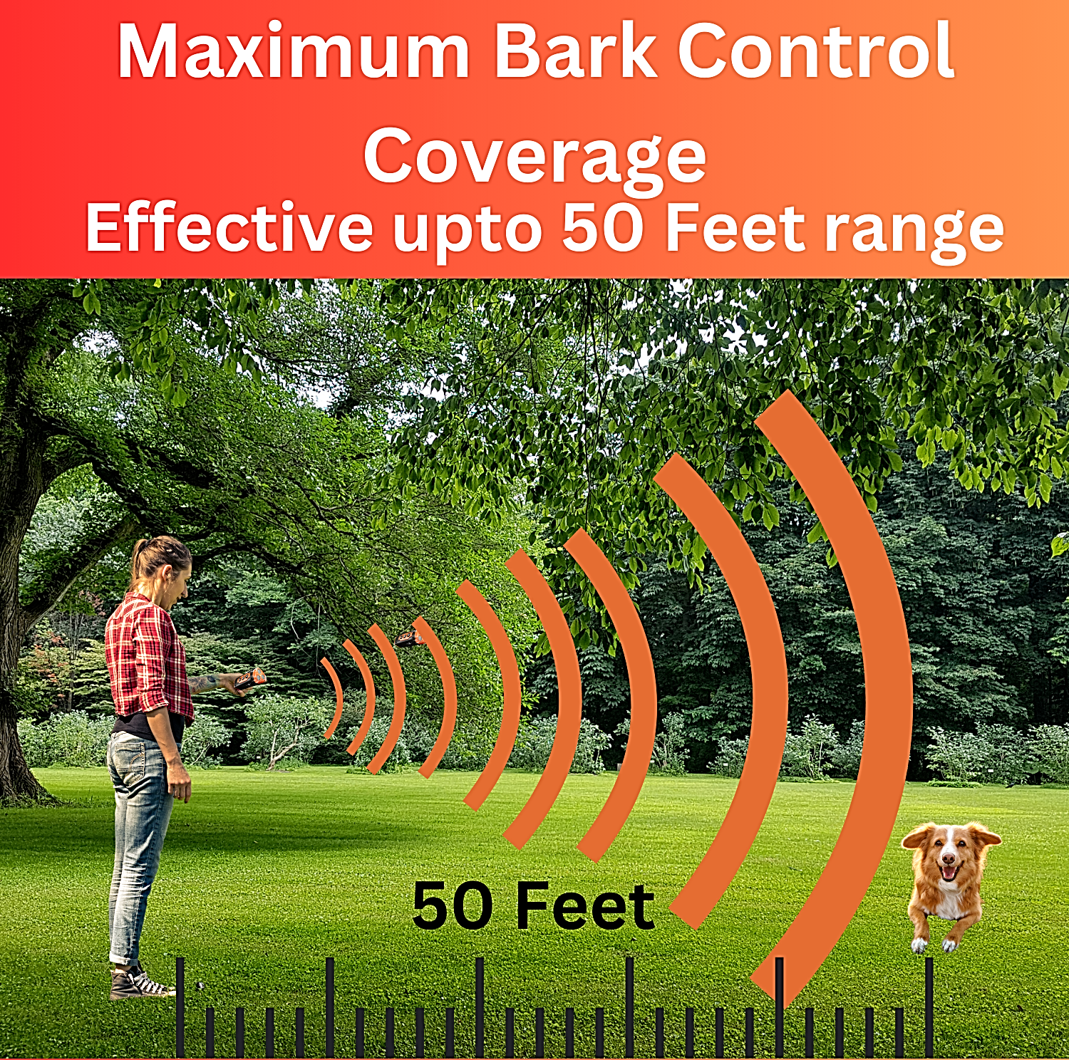 Niche Brands  50Ft Dog Bark Deterrent Devices W/3X UltraSonic Emitters | No Bark