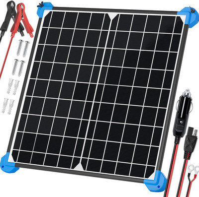 20W Solar Panel 12 Volt Solar Battery Trickle Charger Maintainer Waterproof Sola