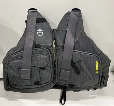 NRS Chinook Fishing PFD Life Jacket, Grey, XS/M (30''-42'')