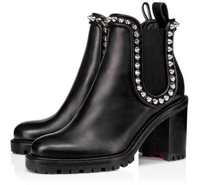 Louboutin black studded boots sale