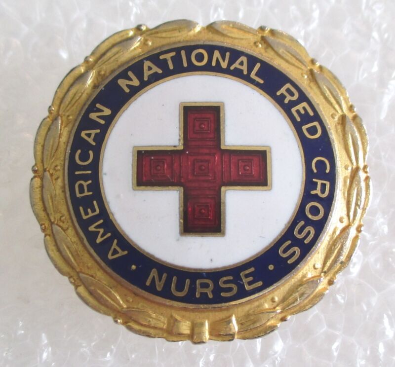 Vintage American National Red Cross Nurse - Numbered Pin / Badge ARC