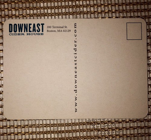 DOWNEAST CIDER COASTER POSTCARD BOSTON MASSACHUSETTS CIDER HOUSE