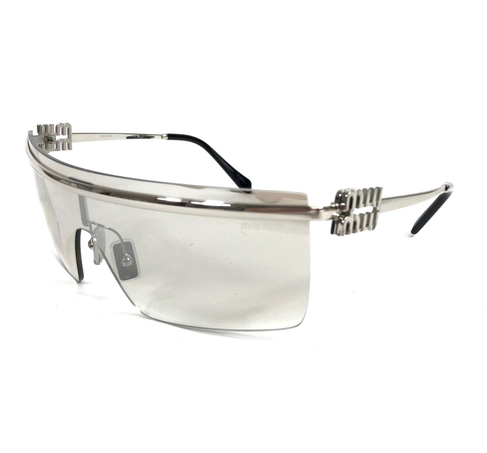 Pre-owned Miu Miu Sunglasses Smu50z 1bc-8k1 Silver Frames With Silver Gray Gradient Lens