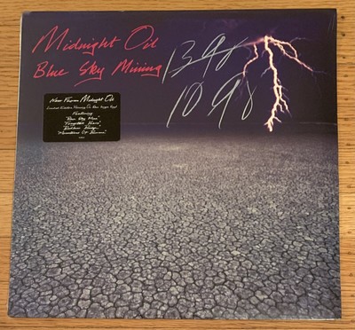 Midnight Oil Blue Sky Mining LP Original Sealed 1990 Blue Vinyl Hype Sticker