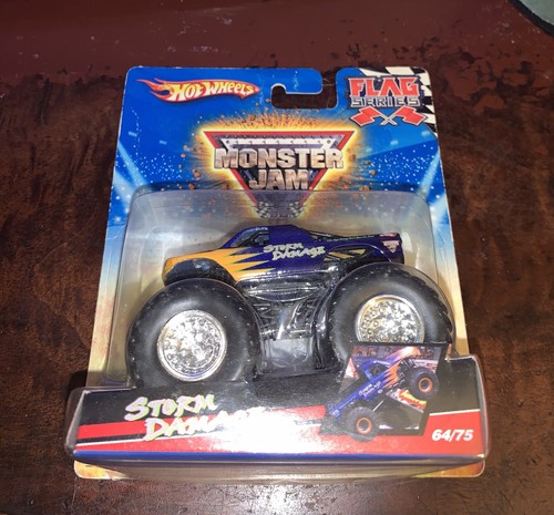 2010 HOT WHEELS MONSTER JAM STORM DAMAGE MONSTER TRUCK 64/75