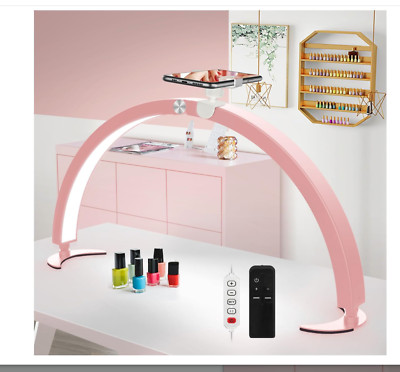 yAyusi Half Moon Light for Nail Desk with Phone Holder, 29In 40W Nail Tech