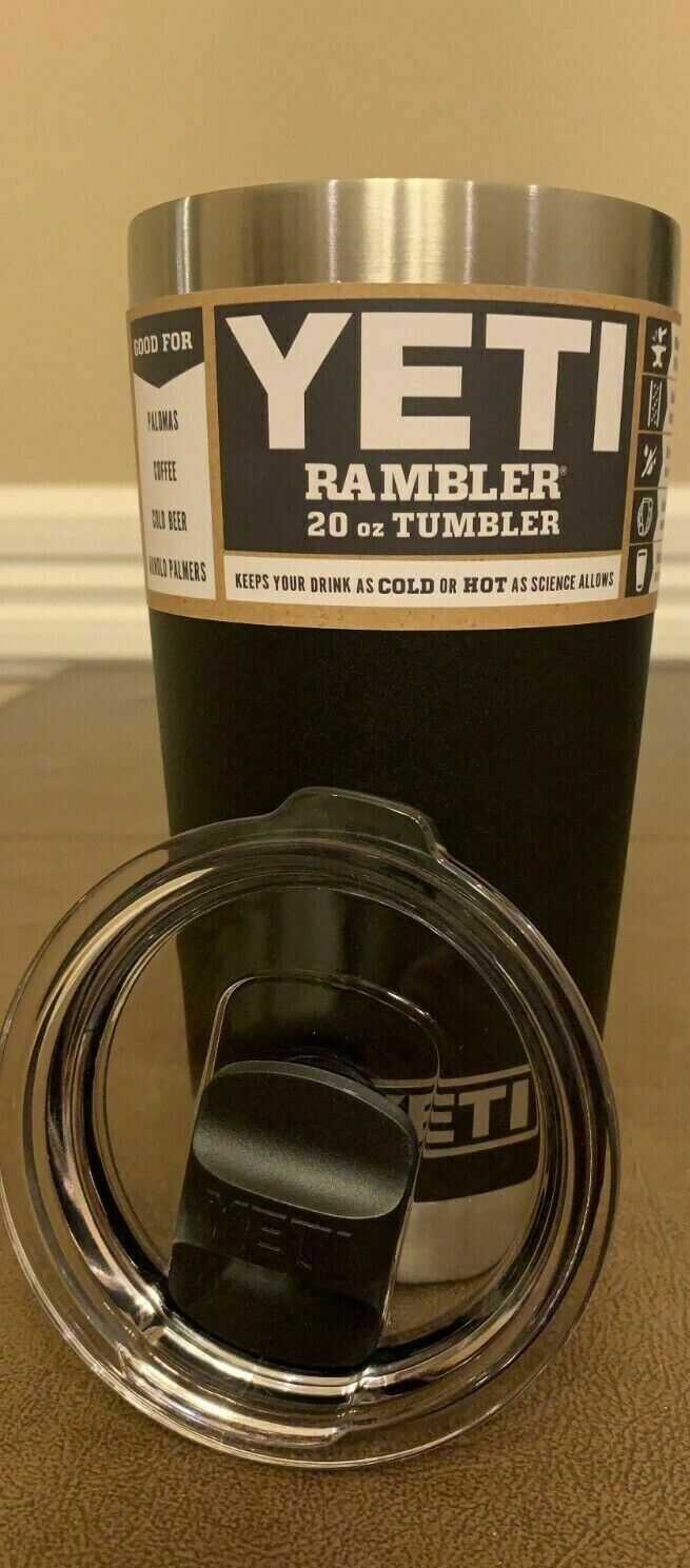 New YETI BLACK Rambler Stainless steel 20 oz Insulated