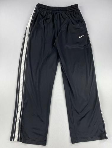 Nike Athletic 90’s Basketball Warm Up Pants Snap Leg. Black White Mens Medium