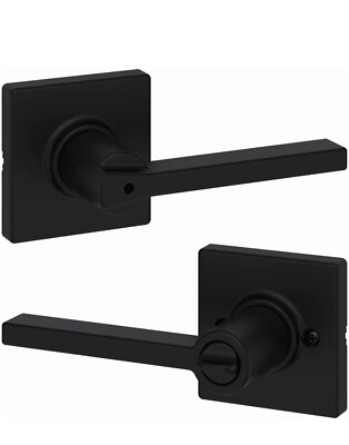 Kwikset Casey Privacy Door Lever, Bedroom Bathroom Door lock BLACK 300CSLSQT-514