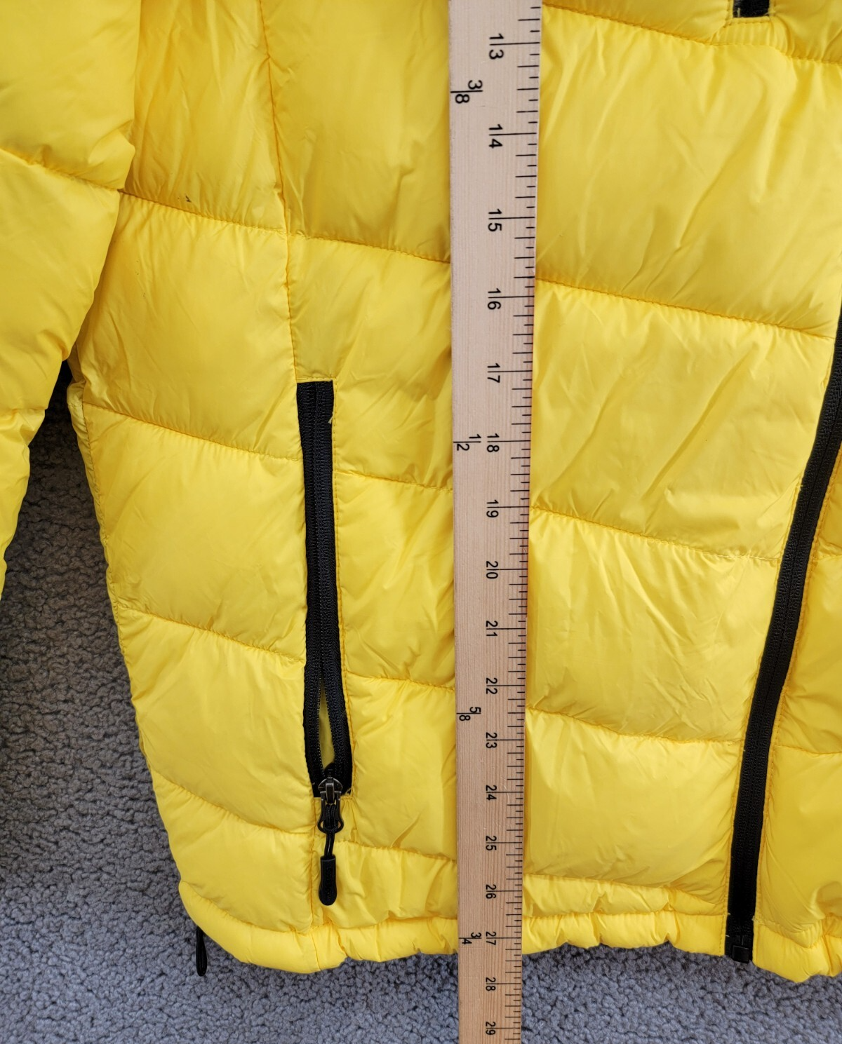 Club Room Chevron Quilted Hooded Puffer Jacket Men's L Yellow Zip Closure L/S~ - Picture 9 of 20