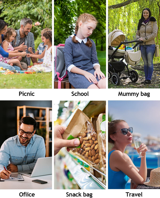 Waterproof Insulated Lunch Bag with Pocket Double Layer Black Lunch Box for Wome