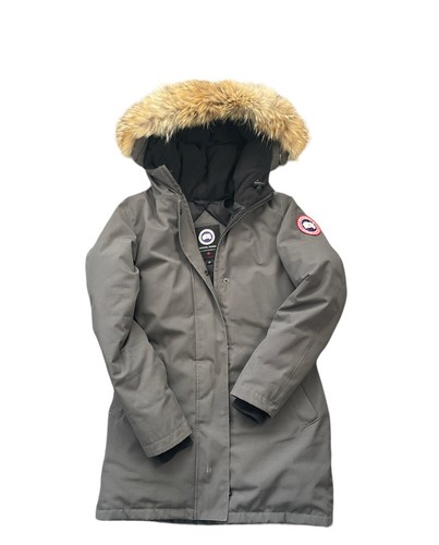 Canada Goose Women Victoria Parka Tan Gray Small S Jacket