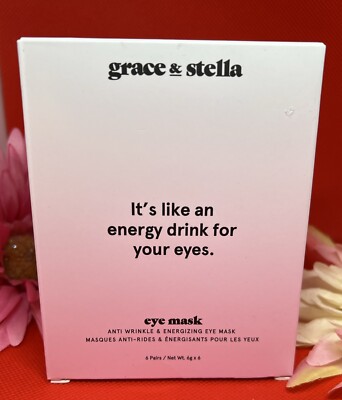 Grace & Stella Under Eye Masks Anti Wrinkle Energizing Glow 6 Pack NIB
