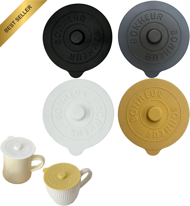 4 Pack Silicone Cup Lids, Reusable Mug Covers with Airtight Seal for Dust Preven